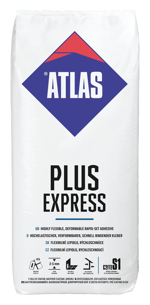 PLUS EXPRESS , hochelastischer verformbarer Fliesenkleber 25kg