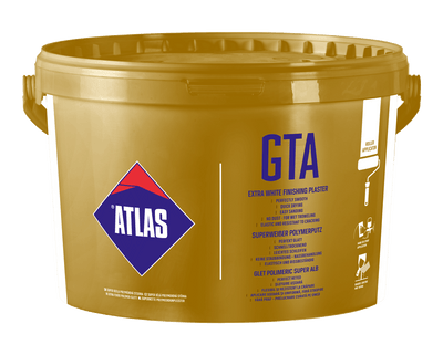 ATLAS GTA extra weißer Polymer Feinputz zum Auftragen auch mit einer Walze (1-3 mm)