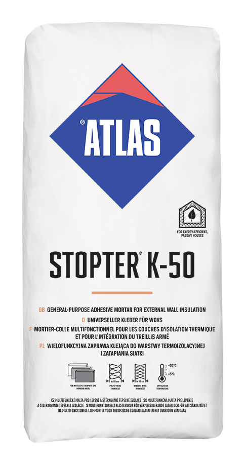ATLAS STOPTER K-50 weißer Allzweckkleber für die Außenwanddämmung 25kg