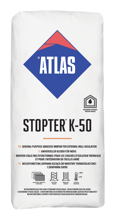 ATLAS STOPTER K-50 weißer Allzweckkleber für die Außenwanddämmung 25kg