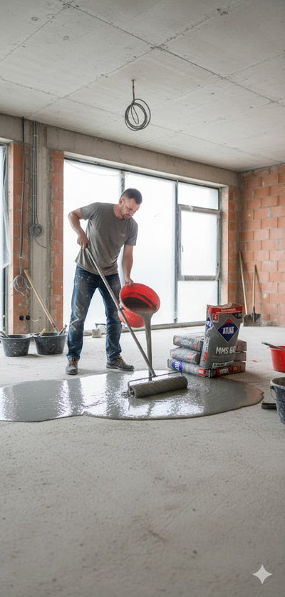 Estrich  , selbst nivellierender MMS 60 Hybrider Estrich 20-60 mm