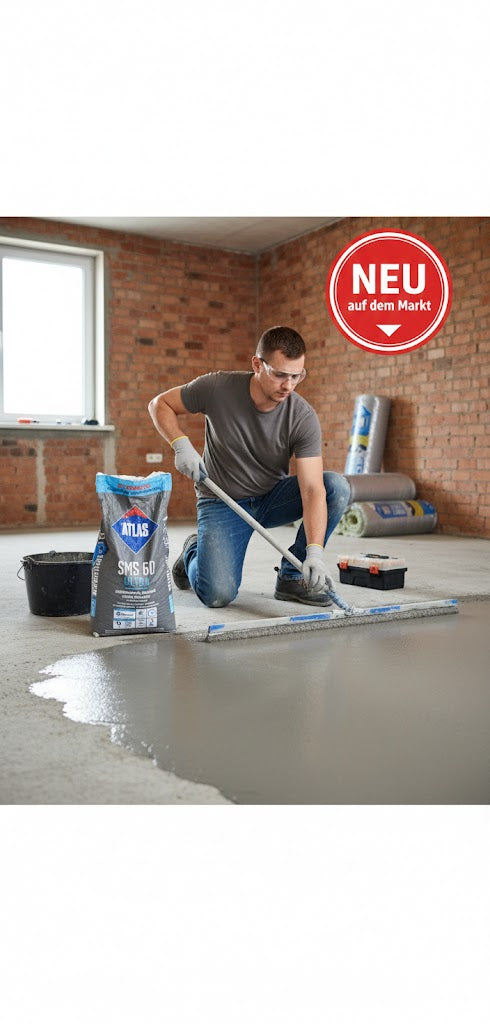 ATLAS SMS 60  ULTRA NEU Selbstverlaufender, zementier Estrich mit Gel-Technologie 25Kg