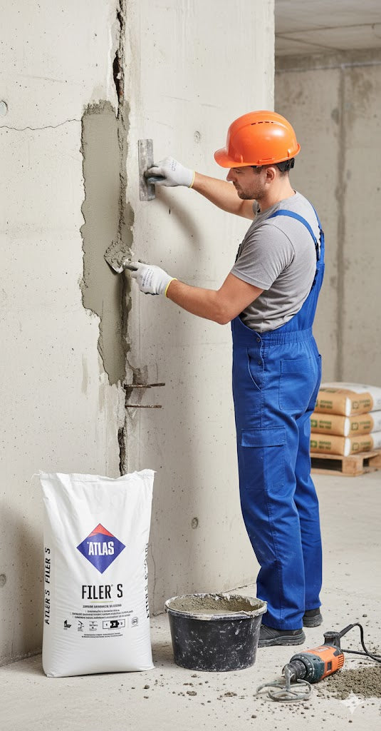 ATLAS FILER S Ausgleich Schicht Reparaturmörtel für Beton, Stärke 10-50 mm
